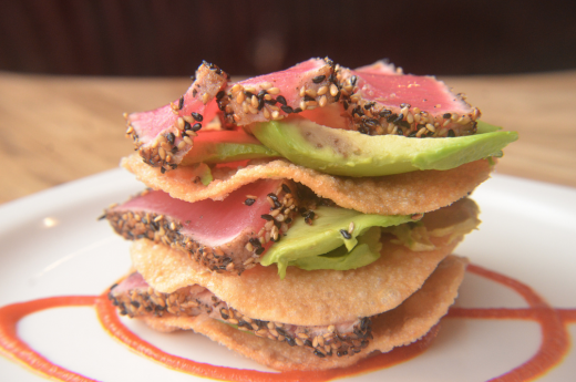 The yellowfin tuna stacker is equally popular with restaurant goers and catering clients.