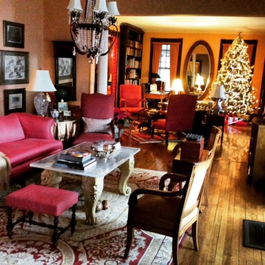 Taylor and Elizabeth Thompson's Calvert Vaux home echoes the Holidays of the Gilded Age.