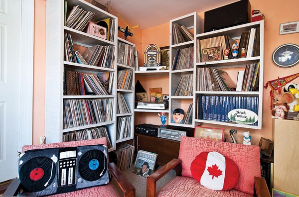 Some of Basile's thousands of records are stored in the Record Room. - DEBORAH DEGRAFFENREID